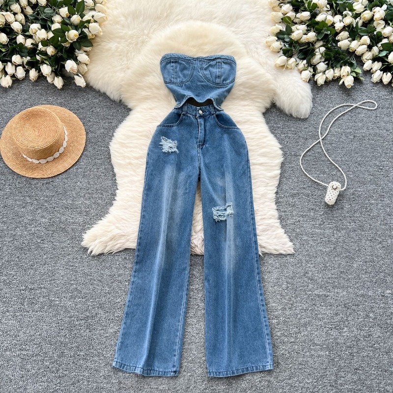 Women'S Shoes Extra Wide - Macacões Jeans Femininos Sem Alças, Sem