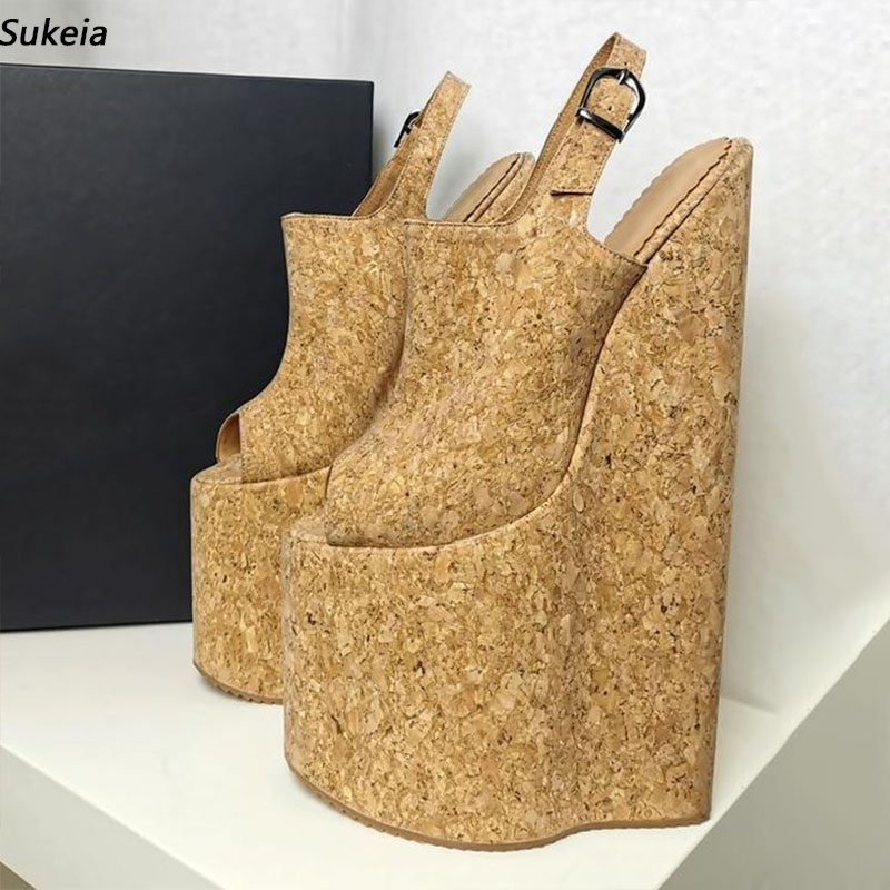 Cork Wedge Sandal - Sandálias de Plataforma Femininas Artesanais Sukeia