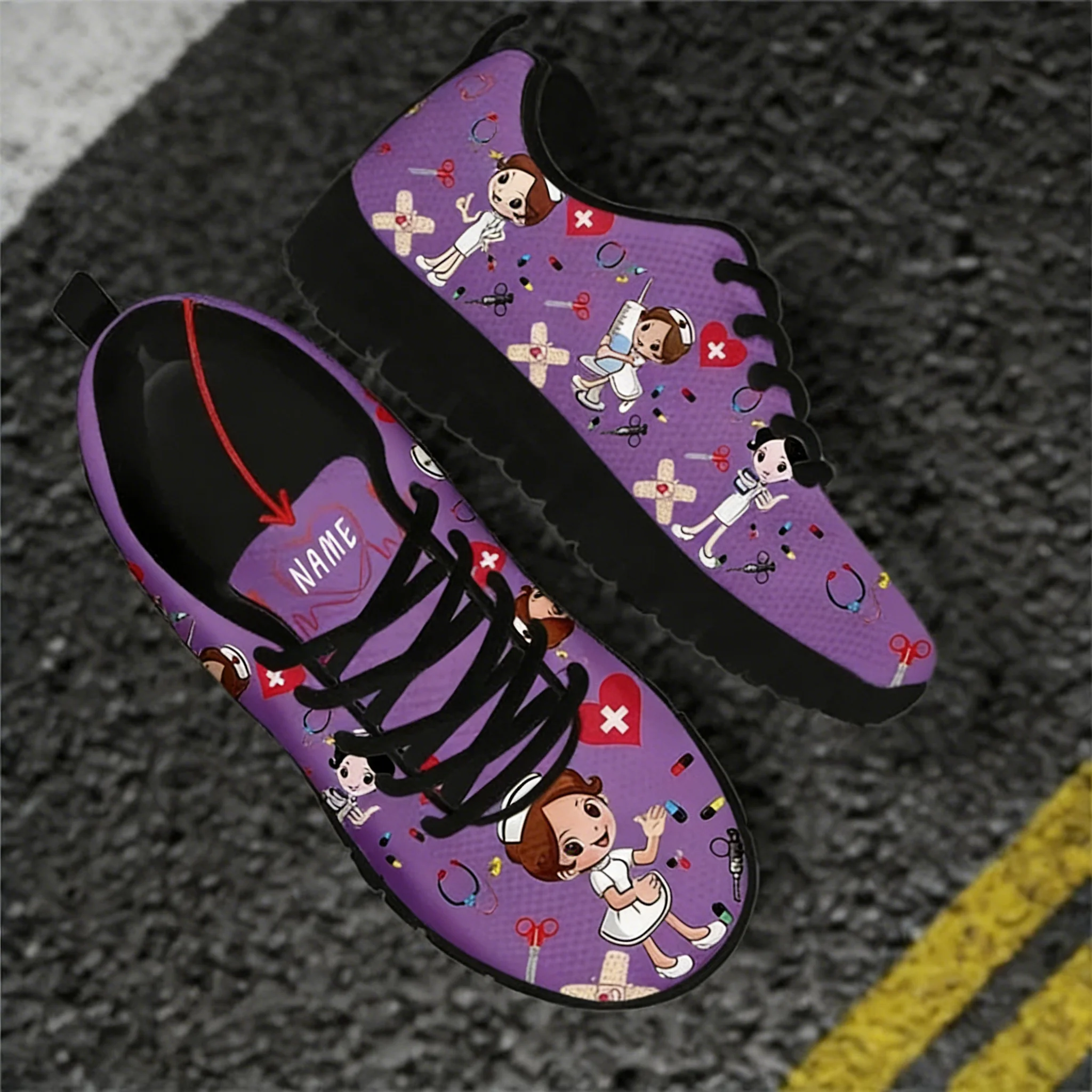 Women Shoes Name - Tênis Personalizados para Enfermeiras, Sapatilhas de