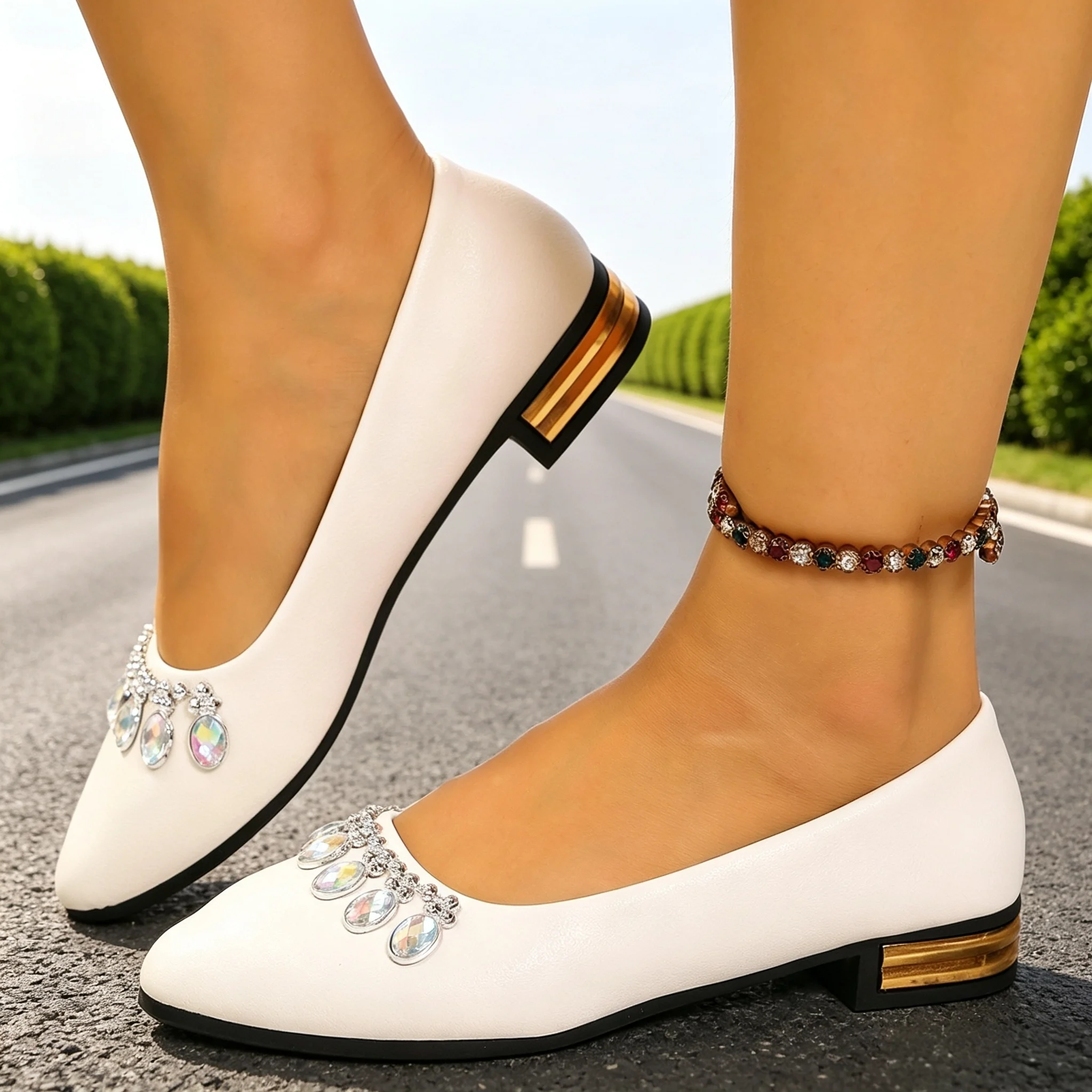 Pointed Toe Flat - Sapatilhas Femininas de Bico Fino, Tamanhos