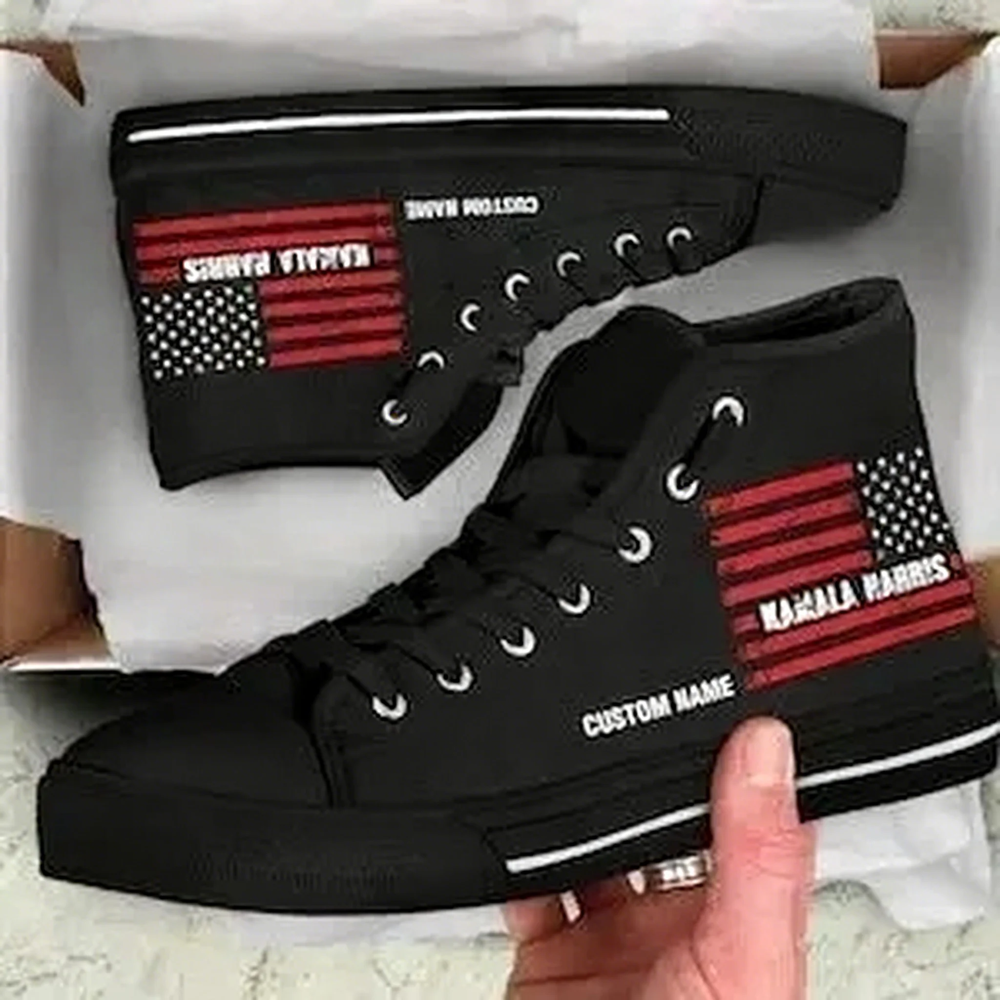 Women Shoes Name - Tênis Personalizados de Cano Alto para