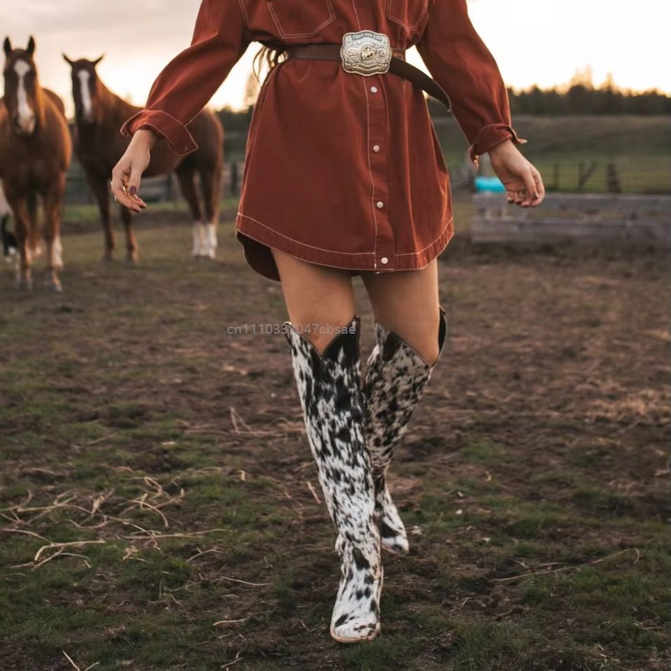 Western Cowgirl Boot - Botas Femininas Estilo Cowboy com Estampa