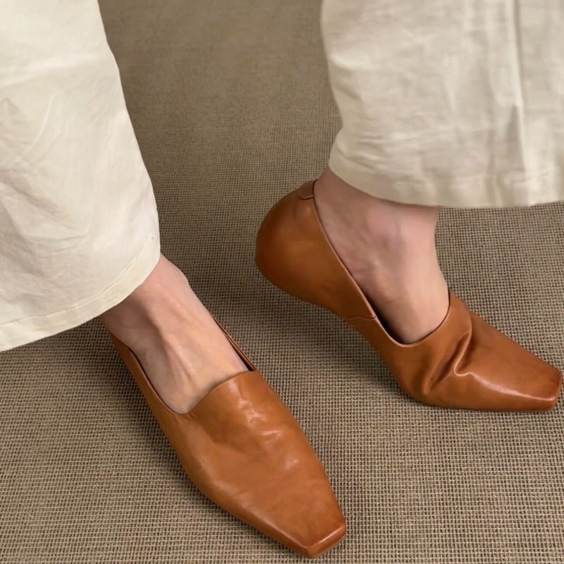 Pointed Toe Flat - Sapatos Retro Femininos Slip-on Estilo Britânico