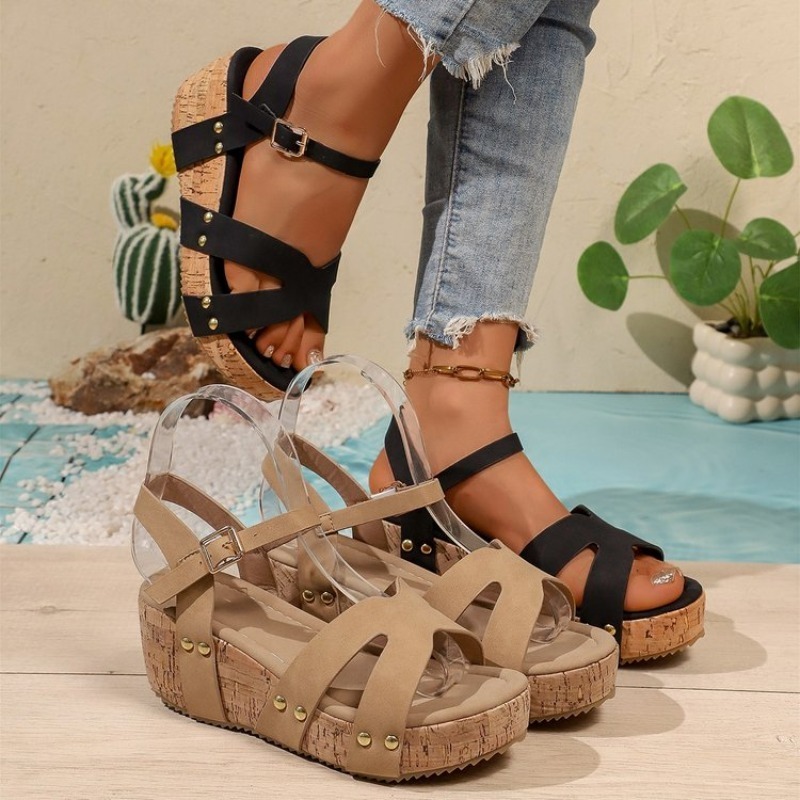 Sandálias Femininas Plataforma - Cork Wedge Sandal avaliação e preço