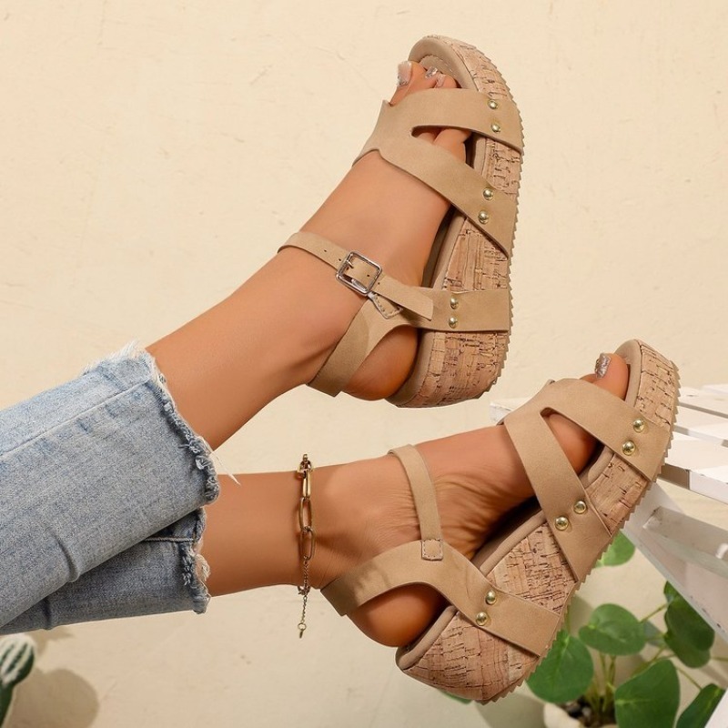 Sandálias Femininas Plataforma - Cork Wedge Sandal avaliação e preço