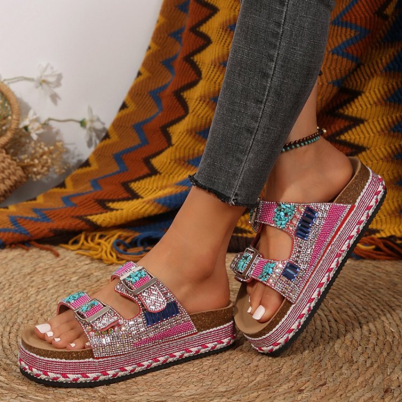 Sandálias Femininas de Platafo - Cork Wedge Sandal avaliação e preço