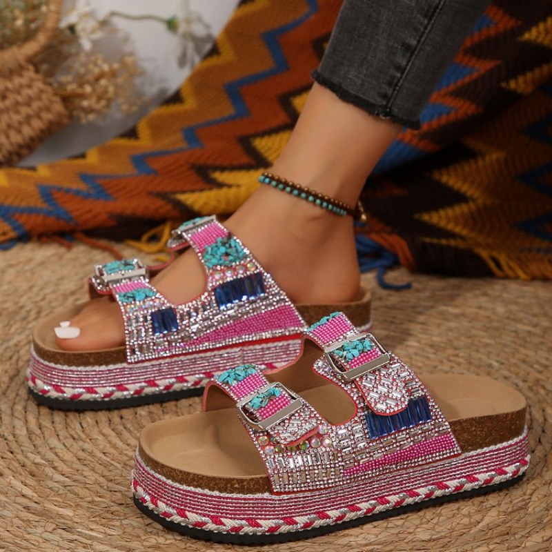 Sandálias Femininas de Platafo - Cork Wedge Sandal avaliação e preço