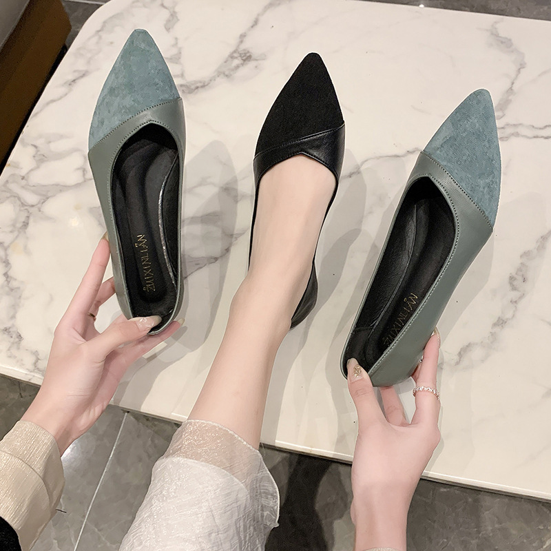 Sapatos planos de couro preto  - Pointed Toe Flat avaliação e preço