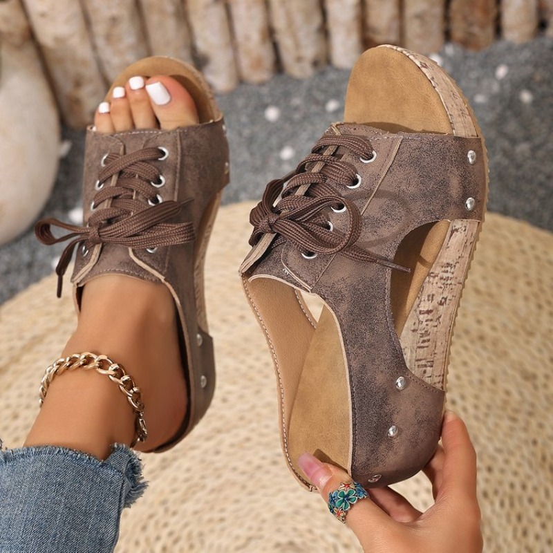 Sandálias Femininas com Salto  - Cork Wedge Sandal avaliação e preço