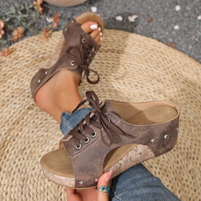 Sandálias Femininas com Salto  - Cork Wedge Sandal avaliação e preço
