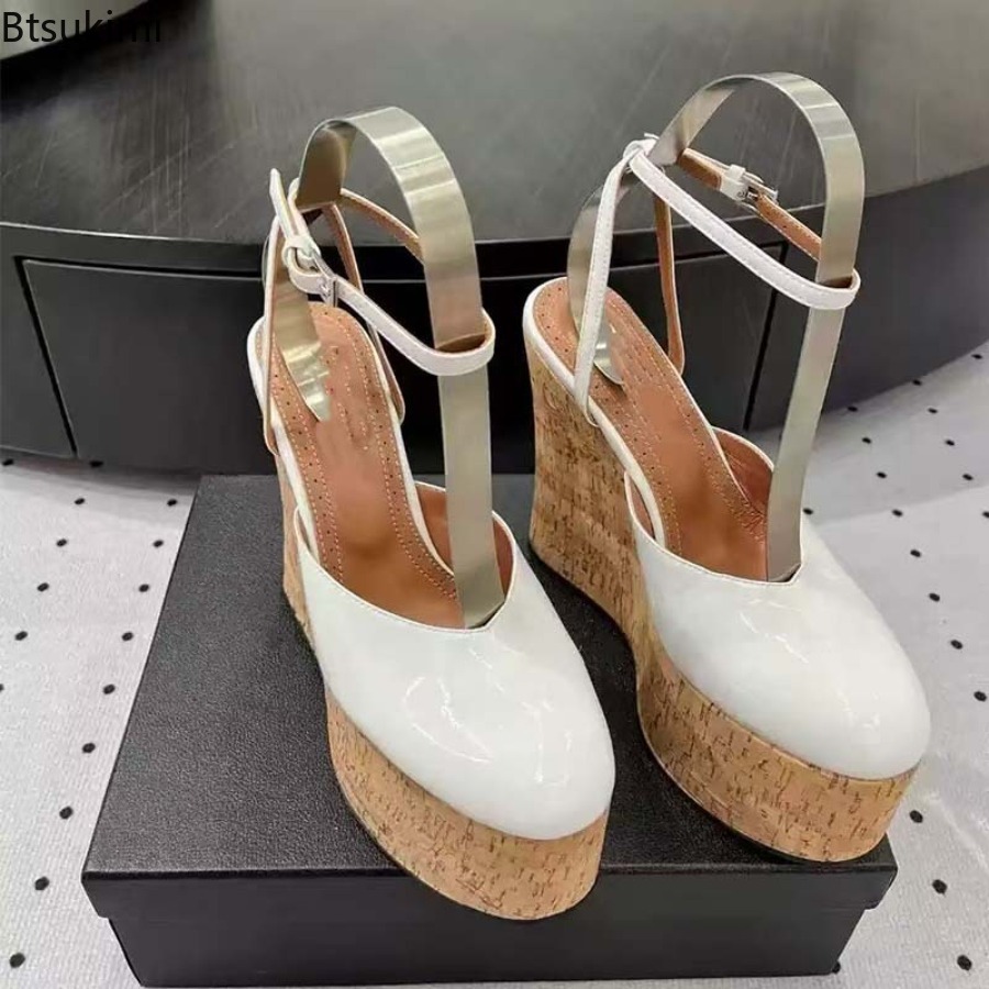 Sandálias femininas de couro e - Cork Wedge Sandal avaliação e preço
