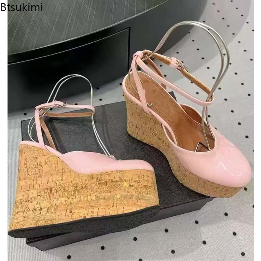 Sandálias femininas de couro e - Cork Wedge Sandal avaliação e preço