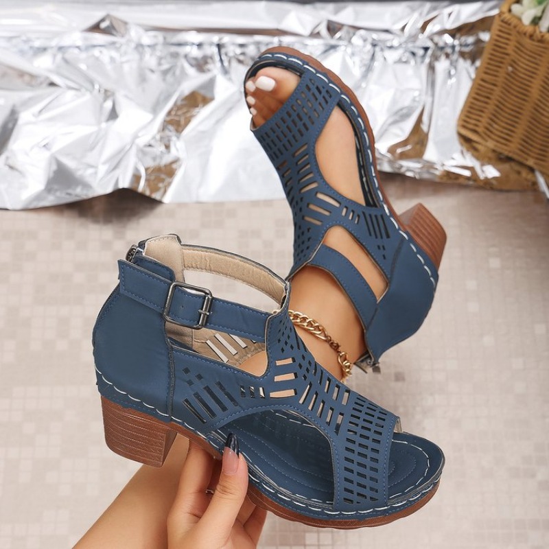 Sandálias femininas estilo rom - Cork Wedge Sandal avaliação e preço