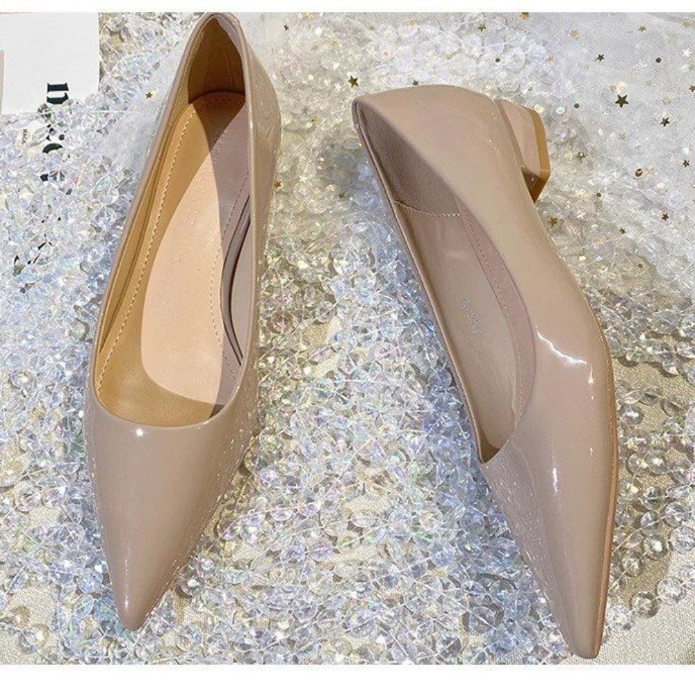 Sapatos femininos de couro env - Pointed Toe Flat avaliação e preço