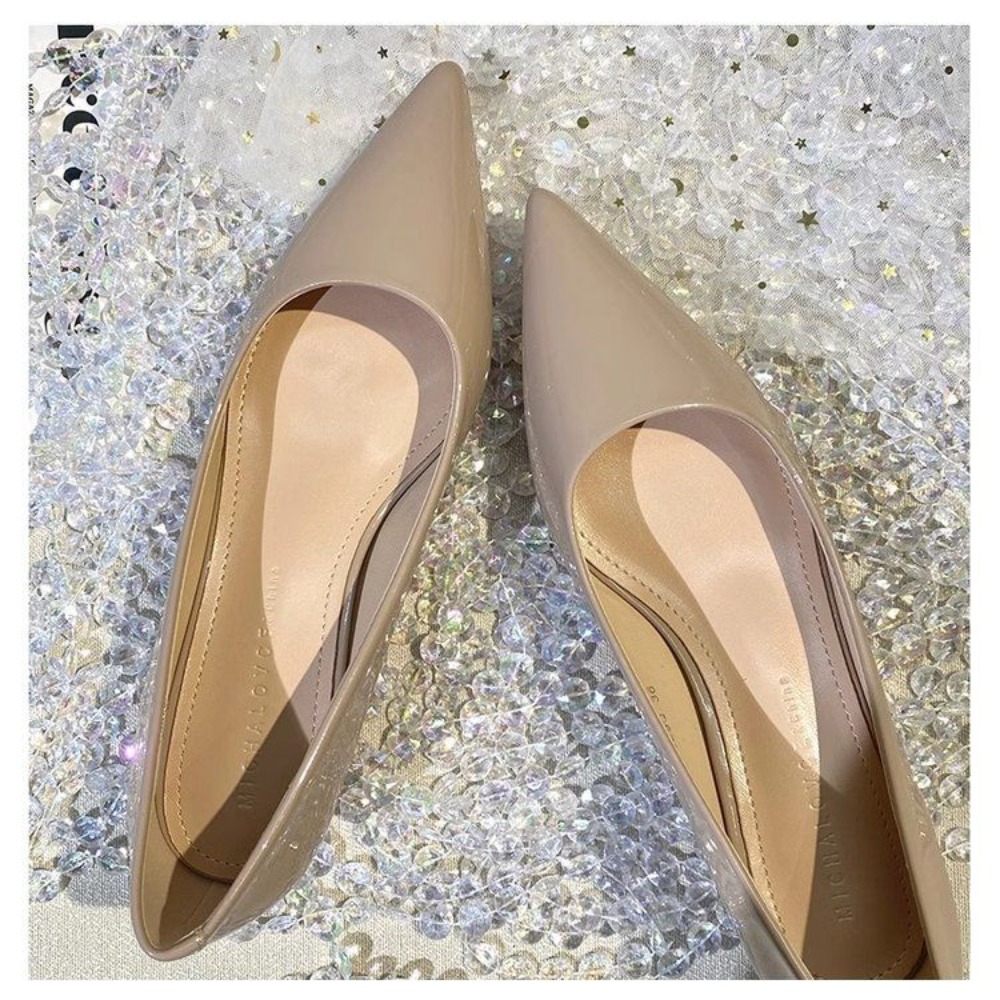 Sapatos femininos de couro env - Pointed Toe Flat avaliação e preço